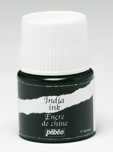 Туш на водн.основі незмивна "India INK" Pebeo 20мл ЧОРНА
