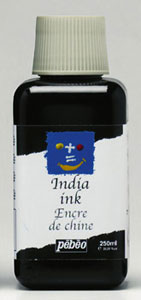 Туш на водн.основі незмивна "India INK" Pebeo 250мл ЧОРНА