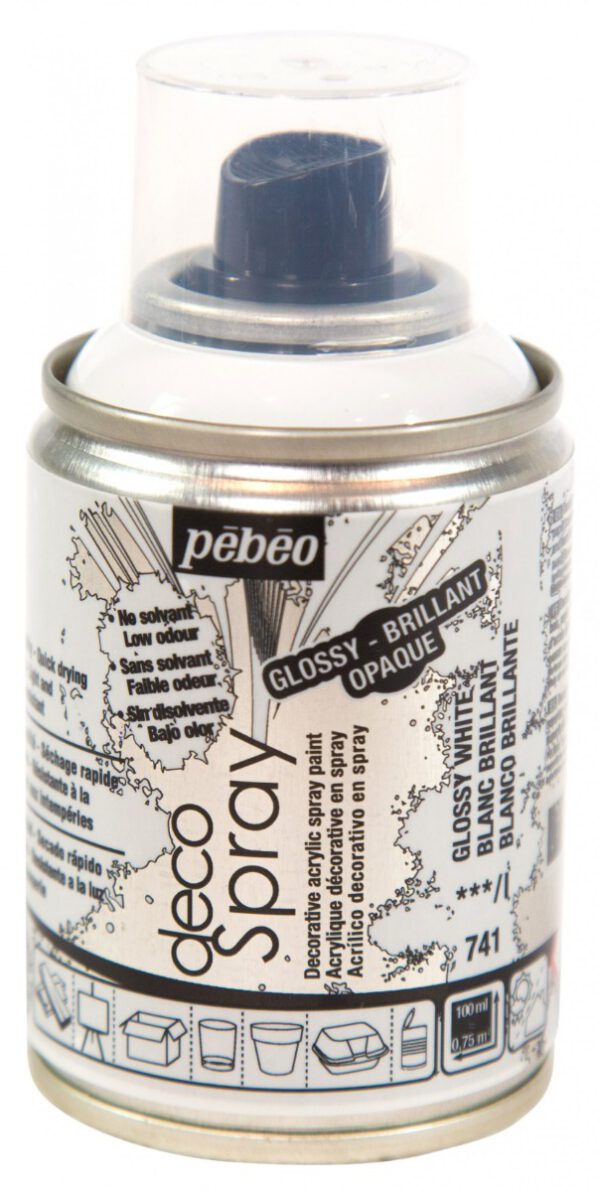 Аерозоль-Фарба акрилова Decospray Pebeo 100мл ГЛЯНЦЕВИЙ БІЛИЙ