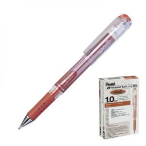 !БЕЗ ЗНИЖОК Ручка гелева Pentel Hybrid gel Grip DX метал.наконечн.1мм БРОНЗА