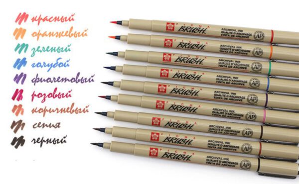 *Маркер з пензл. наконечн."Pigma Brush" Sakura ЧОРНИЙ