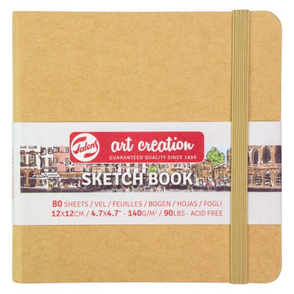 Альбом д/графіки 140гр книжк.форм.обкл.тверд.крафт "Art Creation" Talens 80арк.12х12см