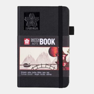 *Альбом д/граф.140гр цел.обкл.тверд.чорна Sakura 80арк.9х14см А6 КРЕМОВИЙ