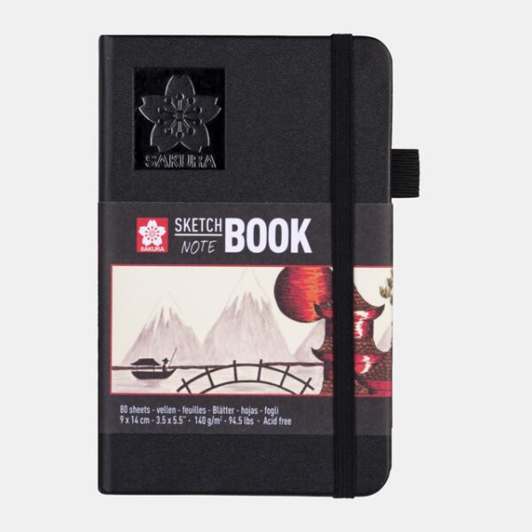 *Альбом д/граф.140гр цел.обкл.тверд.чорна Sakura 80арк.9х14см А6 КРЕМОВИЙ