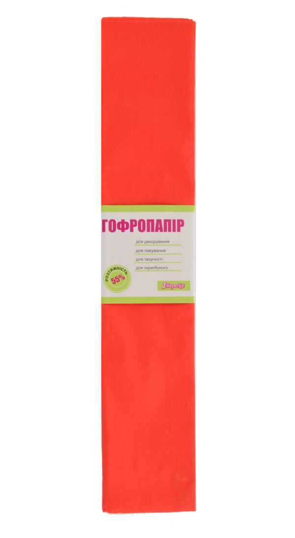 Папір крепований виробний растяж.55% 200x50см ЧЕРВОНИЙ СВІТЛИЙ
