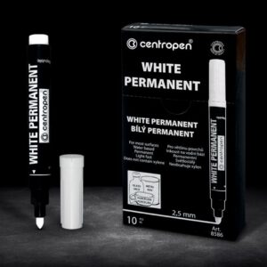 Маркер перм.покривний на водн.осн.кругл.наконечн.Permanent White 8586 Centropen 2,5мм БІЛИЙ