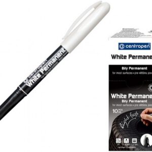 Маркер перм.покривний на водн.осн.кругл.наконечн.Permanent White 8586 Centropen 1,2мм БІЛИЙ