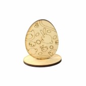 9 Фігура різьблена для декору ПАСХАЛЬНЕ ЯЙЦЕ-11 на подставке (фанера 4мм) 6х4см
