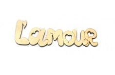 !17 Фігура різьблена для декору L'AMOUR напис (фанера 4мм) 12х4см
