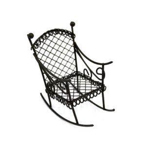 Миниатюрный обьект КРЕСЛО-КАЧАЛКА металл.80х45х75мм КОРИЧНЕВОЕ "Астра"